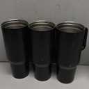 HASLE OUTFITTERS 40 oz Stainless Steel Tumbler with Handle, Vacuum Insulated Tumblers Bulk, Reusable Double Wall Travel Coffee Mug, Durable Powder Coated Water Bottle (Black, 3)