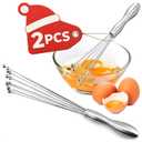 2 Pcs Ball Whisk Set  Stainless Steel Whisk Set with Comfortable Ergonomic Handle | Excellent for Eggs, 10 Ball Head, Easy to Clean  Compact 12 & 10 for Versatile Stirring