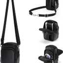 Cwatcun Mini Digital Compact Camera Sling Bag PU LeatherPortable Protective Small Crossbody Camera Case Lightweight Photography Camera waist bag for Canon Nikon Sony Fuji Digital Camera