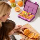 Bento Lunch Box for Kids, 4 Compartments Kids Leak Proof Bento Lunch Boxes Food Containers for School, Travel, On-the-Go Meal, Food Grade, Microwave, Dishwasher Safe Rose Red