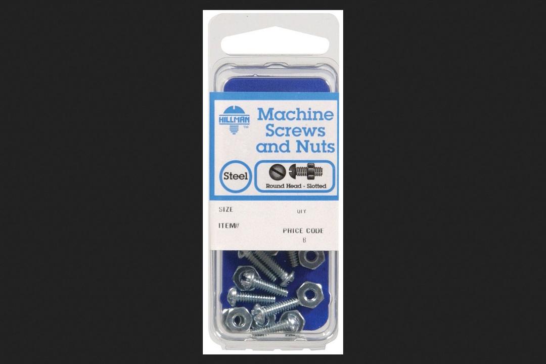 Hillman No. 8-32 in. x 1/2 in. L Slotted Round Head Zinc-Plated Steel Machine Screws 10 pk