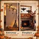 Briwooody 5 Pcs Halloween Decor 4 ft Lighted Rattan Witches Spider Broom