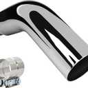 Universal 5" to 7" Exhaust Elbow Pipe with Steel Clamp - Silver Chrome or Black Painted for Car, Truck & Diesel
