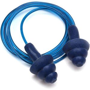 Pyramex RPD3001 Corded Reusable Metal detectable earplugs - NRR24dB - 50 Pair/Box, Blue