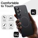 JETech Magnetic Slim Case for Samsung Galaxy S26 Plus, Compatible with MagSafe, Anti-Slip Grip & Full Camera Lens Protection, Ultra-Thin Lightweight Matte Finish Phone Cover (Black)