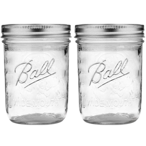 Wide Mouth Glass Mason Jars 16 oz, 5 Pack Glass Canning Jars with Metal Airtight Lids and Bands and Measurement Marks, for Canning, Preserving, Overnight Oats, Jam, Jelly, Food Storage, DIY etc