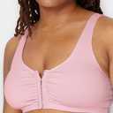 Fruit of the Loom Women's Comfort Front Close Sport Bra with Mesh Straps 40, 2 Pack, Dark Grey & Pink