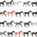 Skylety 20 Pieces Plastic Small Toy Horse Figurines Bulk Mini Horse Figurines Party Favor Decorations Realistic Model Toy for Girls Boys