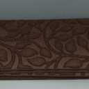 Aucuda 2pcs 8.5" x 30" Stair Treads Outdoor for Elders and Dogs on Wooden Steps, Non Slip Stair Runner Rug Heat Insulation Rubber Backing, Brown Floral Staircase Mat Carpet for Indoor Grip Farmhouse.