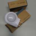 EU 2-pin Plug - Portable Plug-in 0.7W Travel LED Night Light with USB Wall Charger - 2 Pack of White