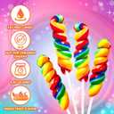 Rainbow Twisty & Swirl Lollipops 32 Pack, Unicorn Candy Twist Lollipops Individually Wrapped Suckers, Kid's Lollipops Candy Bulk for Birthday Party Favors, Mixed Fruit Flavor