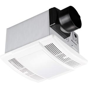 Tech Drive Bathroom Exhaust Fan With light,Very Quiet 90 CFM,1.5 Sone, E26 LED blub 3000K 800LM,Ceiling Mounted Ventilation Fan,Easy to Install,White Plastic Grille