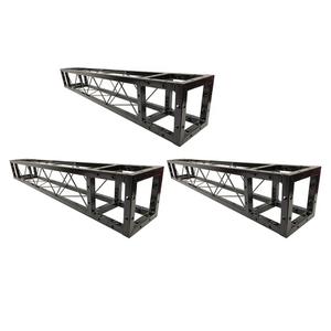 Three (3) 1.5 Meter 4.92 ft. Square 8"x8" Black Trussing Box Truss Section Bolted