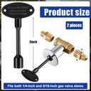 Tondiamo 2 Pcs Universal 3-Inch Gas Valve Key Fireplace Key for Gas Fire Pits Polished Brass Replacement for Outdoor Fireplace Fits Both 1/4-in and 5/16-inch Turn Ball(Black)