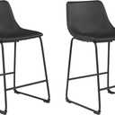 Signature Design by Ashley Centiar 24" Counter Height Modern Bucket Barstool, 2 Count, Black