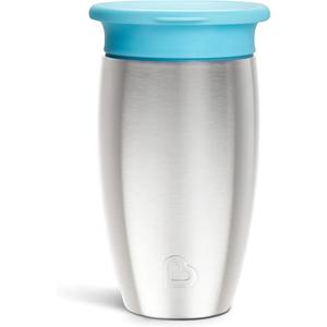 Munchkin Stainless Steel Sippy Cups for Toddlers 13, Spill Proof Miracle 360 Cup, Insulated, 10 Ounce, Blue