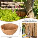 Legigo 3 Pack 12 Inch Hanging Basket Coco Liners Replacement, 100% Natural Round Coconut Coco Fiber Planter Basket Liners for Hanging Basket Flowers/Vegetables
