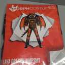 Morph Lava Dragon Costume Kids with Wings Boys Red Fire Lizard Halloween Costumes For Boys (Medium)