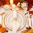 50pcs Clear and Gold Beaded Charger Plates for Wedding, 12.5in