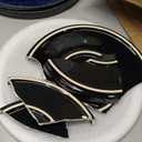 vancasso Starry Plates and Bowls Sets,12 Pieces Blue Dinnerware Sets for Kitchen,Modern Stoneware Dishes Set for 4,Dishwasher and Microwave Safe