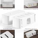 YECAYE 2 Pack Cable Management Box, Pet Friendly Cable Box Organizer for Home & Office, Child-Proof Floor Cord Cover, Cord Management and Cord Hider, White
