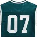 RoseSeek Girl's Jersey Shirts Number Graphic Tees Half Sleeve Hip Hop Y2k Crop Tops Football Jersey (Green)