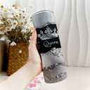 Keosonb Skinny Tumbler with Lid and Straw, Funny Print Design, 20 OZ Straight Stainless Steel Insulated Skinny Cup, Vacuum Double Layer Coffee Travel Mug for Gift (ZB-0601)