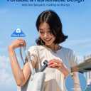 LEMOISTAR Portable Handheld Fan, 5 Speeds, 3000mAh Battery Rechargeable Fan with Power Display, Small Pocket Design, Lightweight Personal Cooling Fan for Travel Camping Women Men Outdoor-Blue