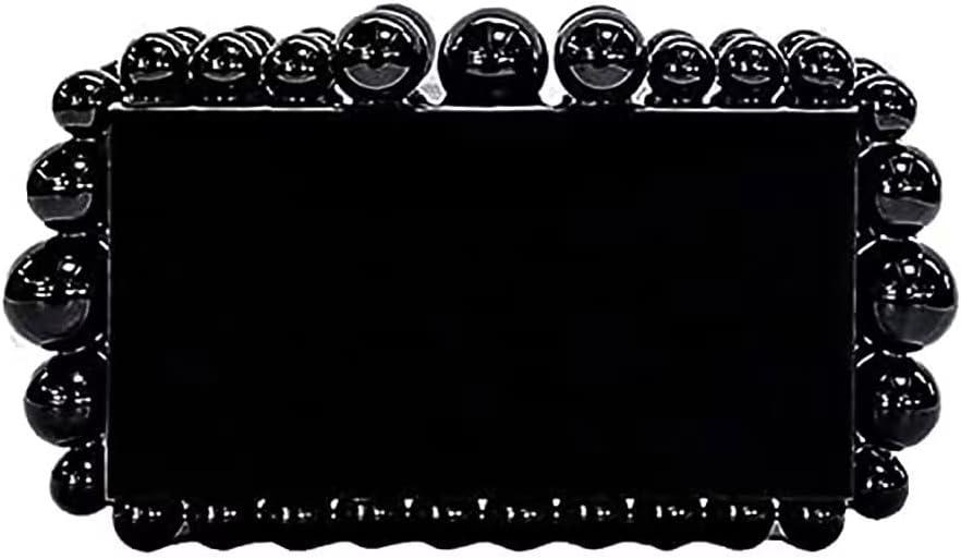 CUXVA Acrylic Evening Clutch Bag for Women Glitter Marble Purse Handbag for Wedding Party Prom (Black)