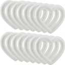 14 Pack 6 Inch Heart Foam Wreath, White Polystyrene Foam Ring, Heart Craft Foam Wreath for DIY Arts Floral Projects Home Wedding Decor