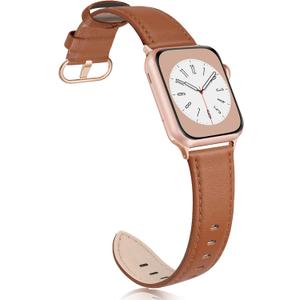 Leather Band Compatible with Apple Watch Bands 38mm 40mm 41mm 42mm Series 10, Elegant Top Grain Genuine Leather Bands Replacement Strap for Apple iWatch Series 10 9 8 7 6 5 4 3 2 1 SE2 SE Women