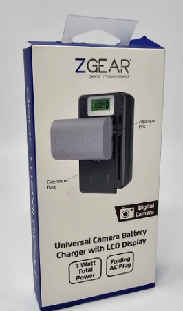 ZGEAR - Universal Camera Battery Charger W/LCD Charge Display