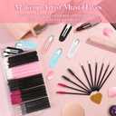 Disposable Applicators Kit With Makeup Puff, Mixing Palette, Artist Supplies, Accessories, Mascara Wands, Lip Brushes, Hair Clips, Powder Puffs for Face With Storage Box
