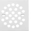 RRAJJ Square Improve 4-1/4 Inch(108mm*108mm) Screw-in Shower Floor Drain Grate Strainer (White)