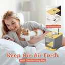 Upgraded Fully Enclosed Cat Litter Box with Lid, Covered Cat Box Enclosure, Anti-Splashing Easy to Clean Kitty Litter Boxes with Drawer, 3 Modes can Use from Kitten to Adult(White&Grey)