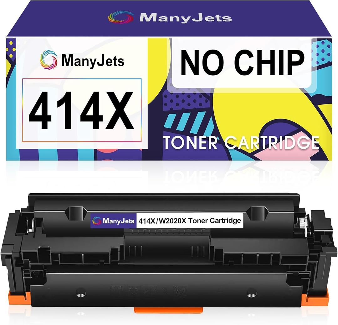 Compatible 414X Black Toner Cartridge Replacement for HP 414X W2020X to Use with HP Color Pro MFP M479fdw M479fdn M479dw M454dw M454dn (1 Black, NO CHIP)