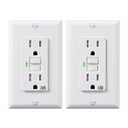 DEWENWILS 2 Pack 15 Amp GFCI Outlet, Self-Test GFI Receptacles with LED Indicator, Tamper Resistant & Weather Resistant, Wallplate and Screws Included, UL Listed, White