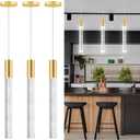 3 Packs Pendant Lights for Kitchen Island Independent LED Light Modern Dimmable Lights Pendant Lighting Fixtures for Dining Room Bedroom Hanging Light Gold