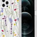 MOSNOVO Case for iPhone 12 & iPhone 12 Pro, [Buffertech 6.6ft Military-Grade Drop Protection] [Anti Peel Off Tech] Clear TPU Bumper Phone Case Cover Design - Floral Garden