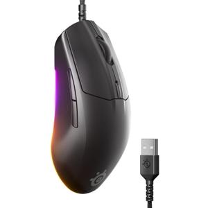 SteelSeries Rival 3 Gen 2 Gaming Mouse 8500 DPI TrueMove Core Optical Sensor 60 Million Click Durability Low Latency 77g Lightweight 100% PTFE Feet RGB Black 