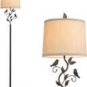 RORIANO 63" Rustic Leaf Floor Lamp for Living Room, Unique Bird Tall Standing Lamp with Rotary Switch, Vintage Floor Lamps for Bedroom Study Room, Bulb Included