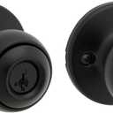 Kwikset Polo Entry Door Knob with Lock and Key, Secure Keyed Handle Exterior, Front Entrance and Bedroom, Matte Black, Pick Resistant SmartKey Rekey Security and Microban (1 Pack)