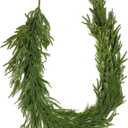 Real Touch Norfolk Pine Garland Green Artificial Christmas Garland Faux Greenery Garland for Holiday Fireplace Mantle Window Indoor Outdoor Decor, 1 Pcs