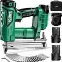 KIMO 18 Gauge Nail Gun Cordless with Battery 2.0Ah X 2 & Fast Charger, 5000pcs Nails, Single&Contact Firing, 180 Nails/min, LED Light, Adjustable Nailing Depth Cordless Brad Nailer for DIY Project