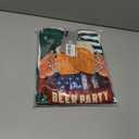 Bindefon Bibs Overalls Men Adjustable Straps Coveralls Shorts Printed Jumpsuit Male Romper (XX-Large, Green Beer Glass)