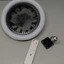 Socket Fan Light with Remote Control, 3 Colors 3000K-6500K Dimmable LED Light Bulb Fan Screw in Ceiling Fan for Bedroom, Kitchen, Storage Room, Closet, Wireless Small Ceiling Fans with Lights - Black