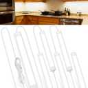 6 Pcs 14-inch Plug-in Under Cabinet Lighting for Kitchen, 6500k Bright White Linkable LED Under Counter Wired Lights for Shelf/Bookshelf/Workbench/Over Sink