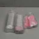 60 Pack Mini Cake Pans with Lids Mini Aluminum Pans, Disposable Loaf Pans Cupcake Liners with Lids for Pudding, Souffle, Party, Wedding(Pink, 5 oz)