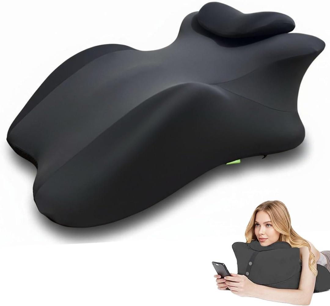 Large Body Pillow, Couples Pillow,27°Angle Perfect Position Wedge Ergonomic Contoured Support Pillows, Multi-Functional Memory Foam Wedge Back Support, Prone Pillows for Sleeping,Reading,Massage