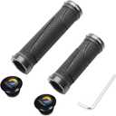 Bike Handlebar Grips,Short Mini Bicycle Handlebar Grips Two-Color Rubber Bike Grips Fit Many Standard Bikes 2PCS 90MM Length (Aluminum Double Lock - Black - 130mm & 90mm)